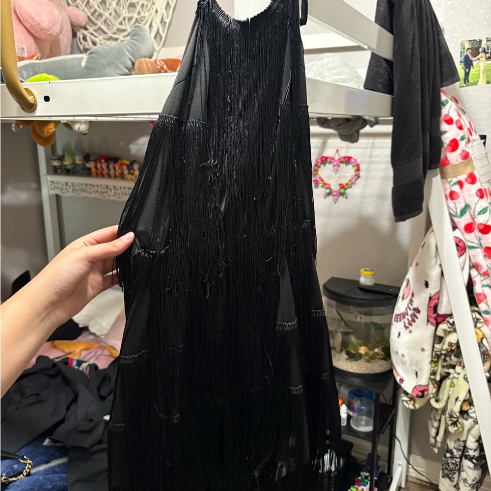 SHEIN Black Fringe Jumpsuit